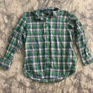 Green & blue banana republic plaid shirt